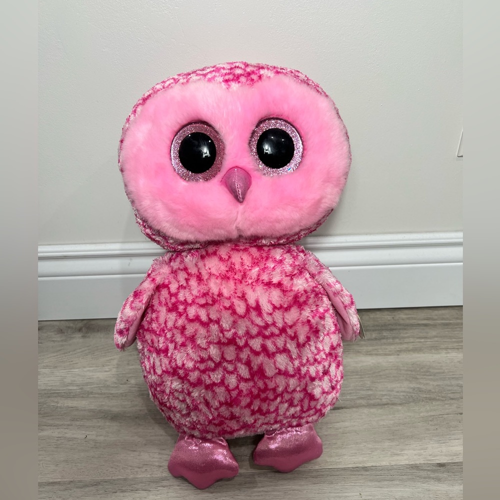 Rare Jumbo TY Pinky  Owl 17 inches